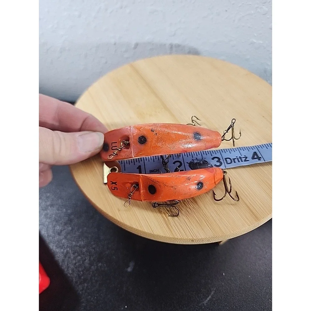 Helins Flat Fish U20 LU X5 Crankbait Orange & Black Vintage - Fishing Tackle 3